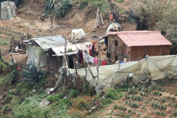 Slum housing in Mexico