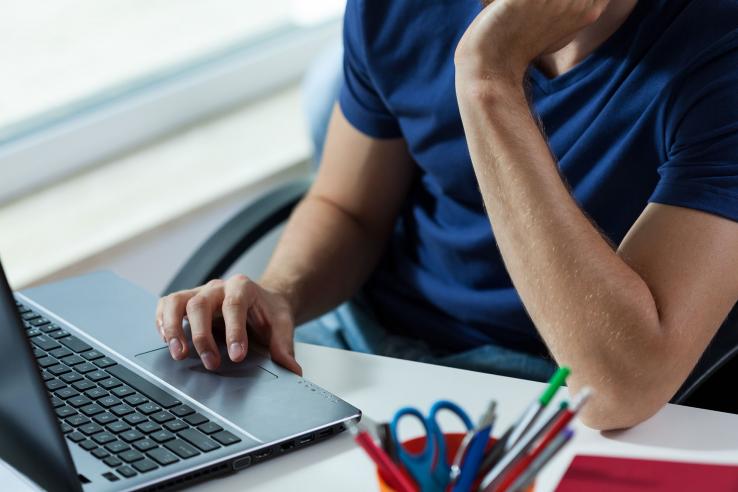 Laptop on desk