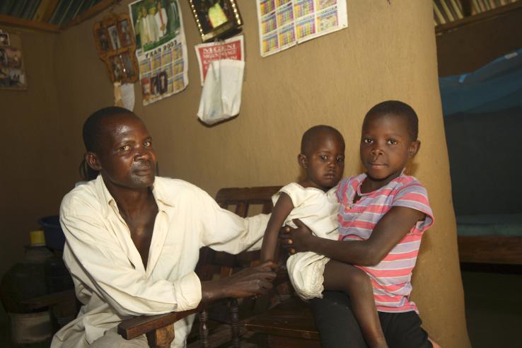 Father with young children