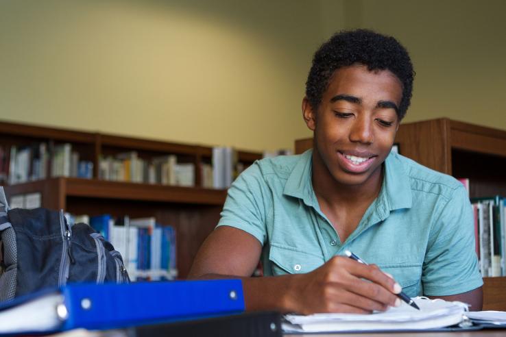 Boy doing homework