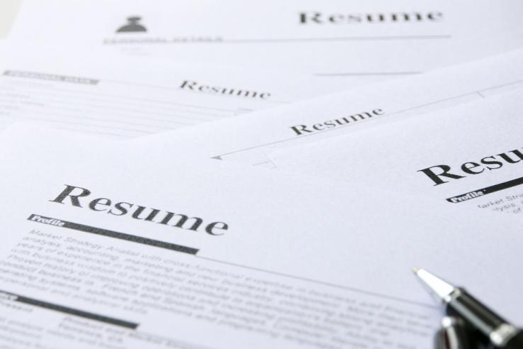 Stack of resumes