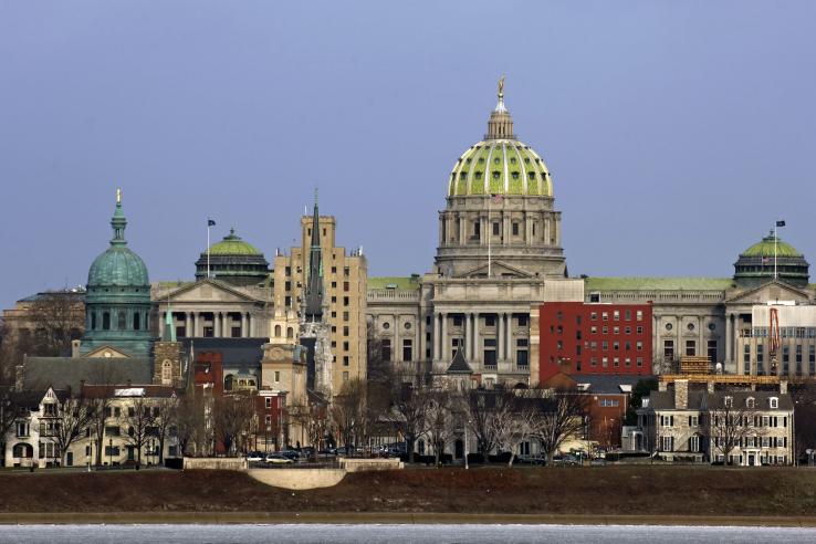 Pennsylvania state capitol building in Harrisburg, PA