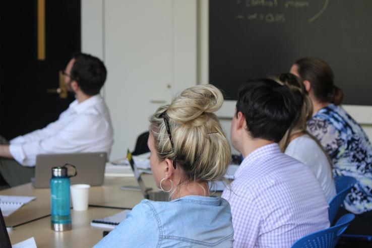 Adult students in a classroom