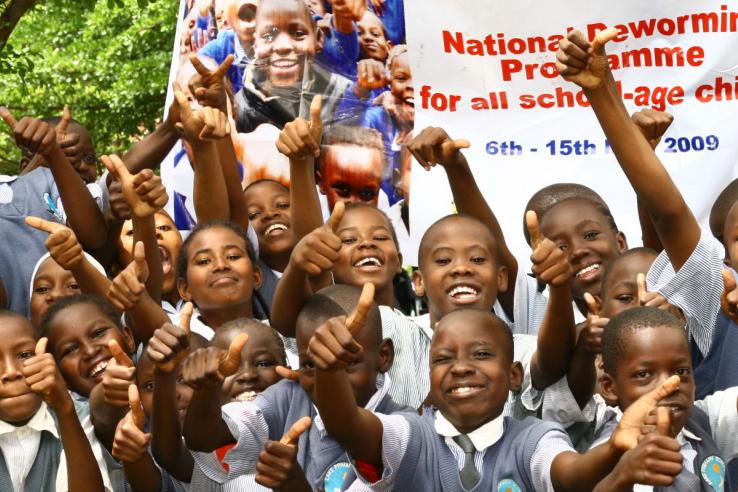 Kenya’s National School-Based Deworming Programme rolls out in Kwale province, Kenya. 