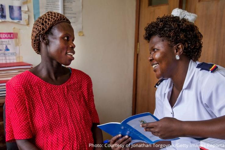 nurse talking to a patient