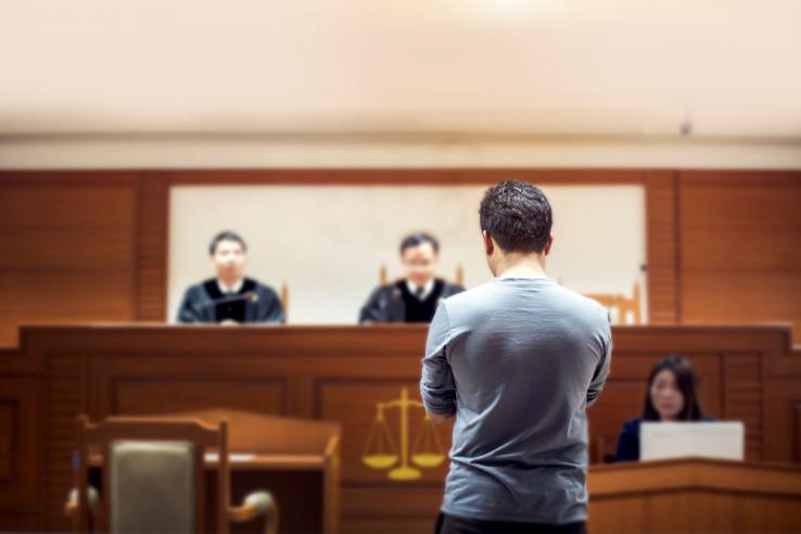 man in courtroom