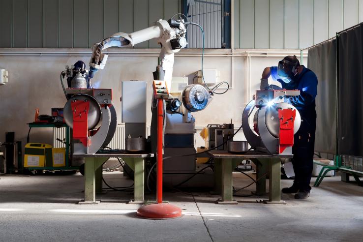 a man working on a machine