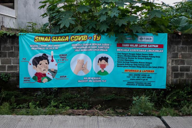 A poster in Indonesia with health recommendations