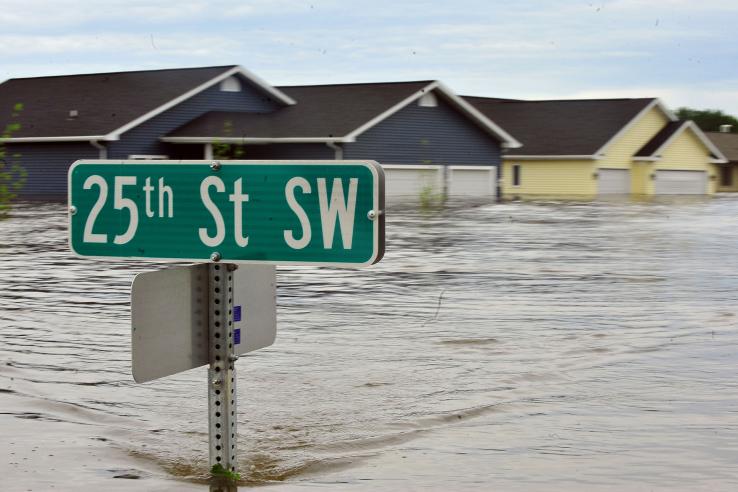 A flooded street