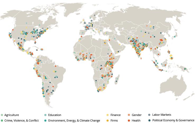 Image of a map with dots indicating evaluations.