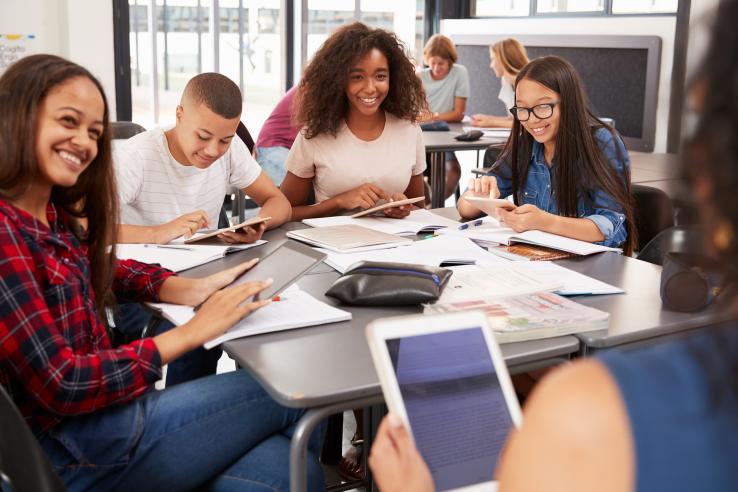 A group of students studying together.