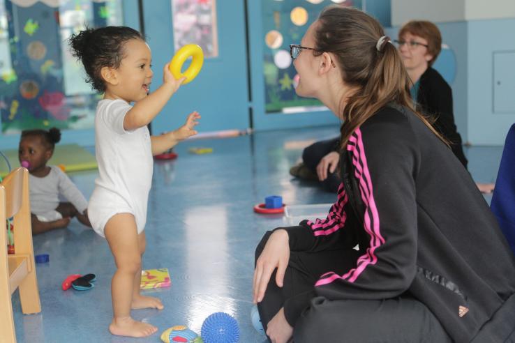 Teacher with child