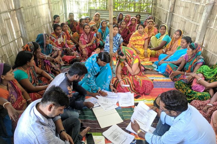 Beneficiaries of the Graduation Approach gathered and seated