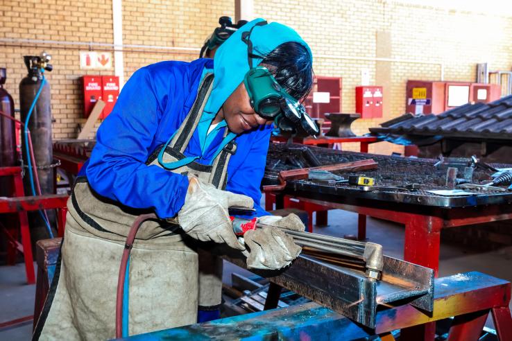 A young person participates in a Vocational Skills Training Centre in Johannesburg, South Africa