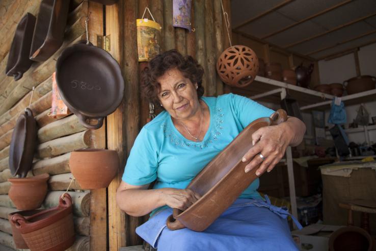 Woman in her studio