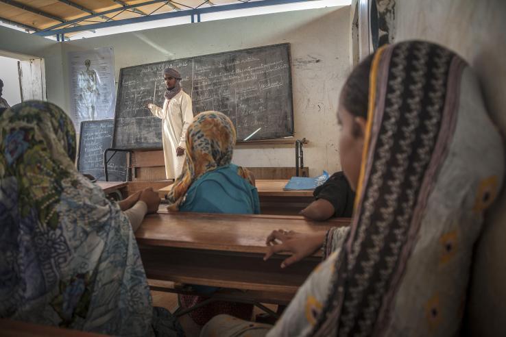 Teachers and other child protection stakeholders receive training on the delivery of psycho-social support to children in Mauritania.