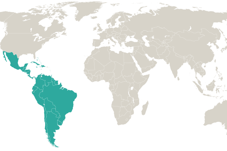 latin america and the caribbean country map