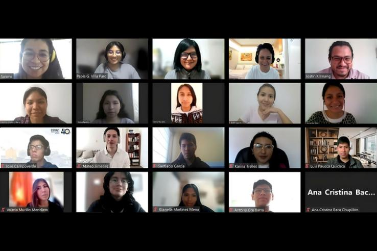 The Ecomienza Program's Cohort 2023 in a virtual class