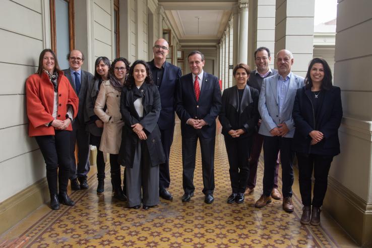 Global Evaluation Initiative, Catholic University of Chile and J-PAL LAC teams after a meeting at Chile