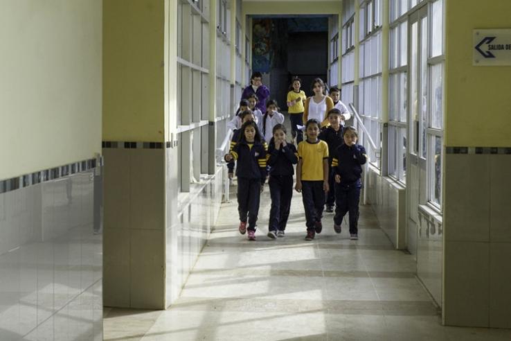 students walking in the school