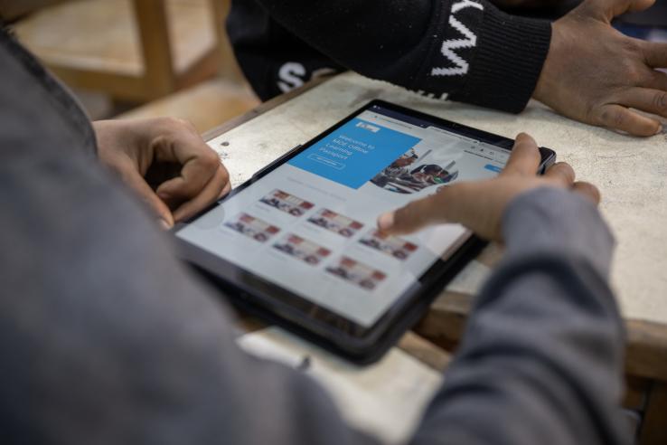 EdTech: Child using a Tablet in School