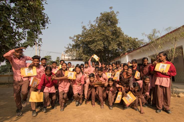 Breakthrough students show off their curriculum.