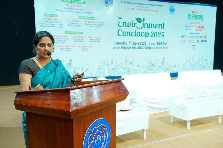 Sanjana Gorti presenting at the Environment conclave on 7th June, 2025