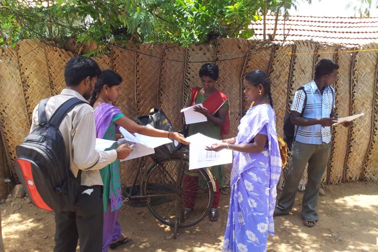 Kohlipura village, India. GOTN: The survey team debriefing after a long day of work.