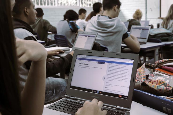 Students in a computer