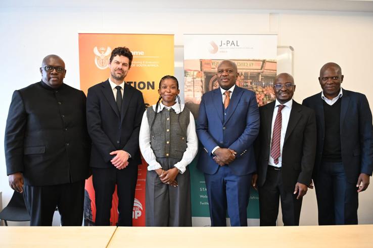 DPME leadership and J-PAL Africa staff at an event marking the launch of a multi-year partnership.
