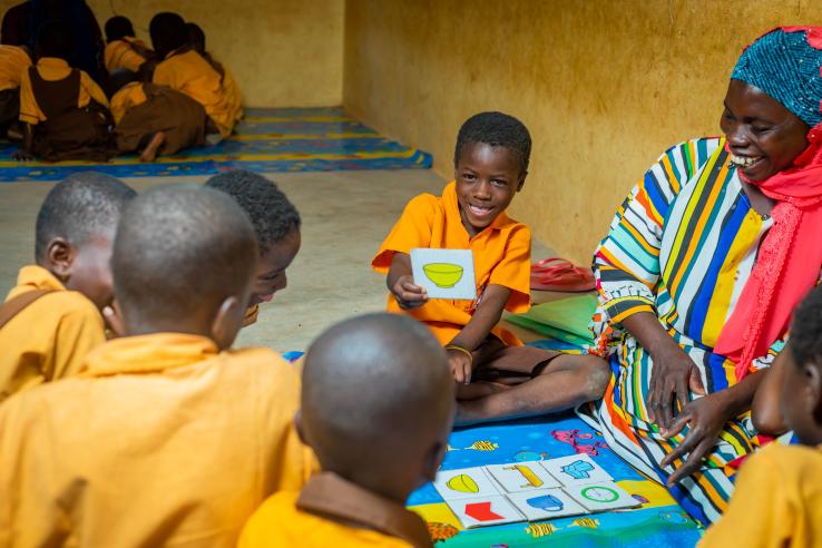 Children learning in a classroom in Africa
