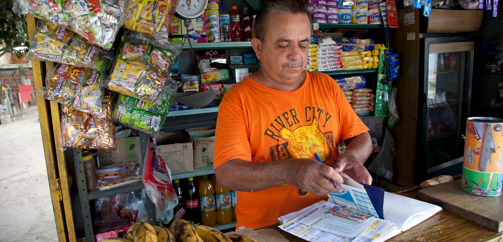 A small business owner in Colombia.