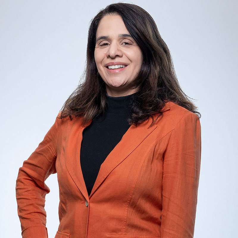 A headshot of a woman