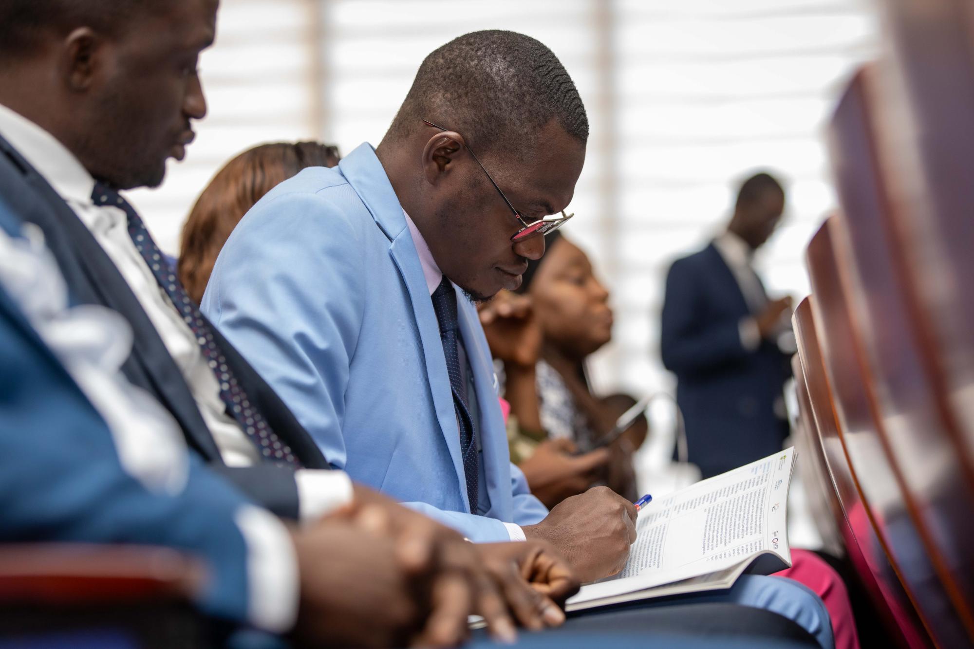 A civil servant reading