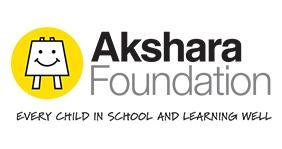 Akshara Foundation logo with smiling easel