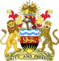Malawi coat of arms with lion and leopard