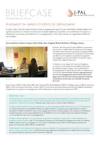 Placement en emploi et effets de déplacement