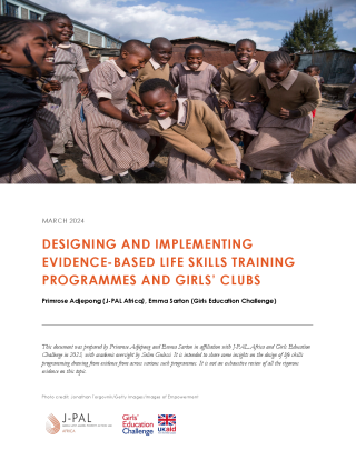 Designing and Implementing Evidence Based Life Skills Training Programmes and Girls Clubs