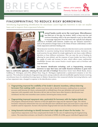 Fingerprinting to Reduce Risky Borrowing