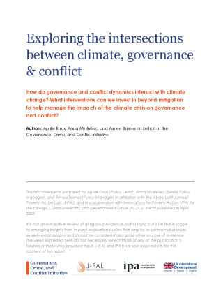 Exploring the Intersections Between Climate, Governance & Conflict: GCCI Evidence Review