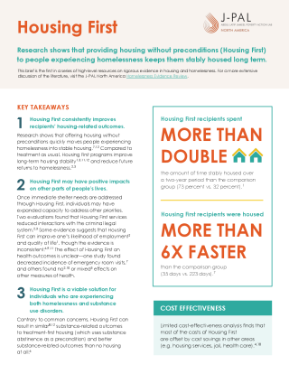 Policy Brief: Housing First Programs in North America