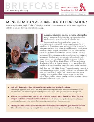 Menstruation as a Barrier to Education?