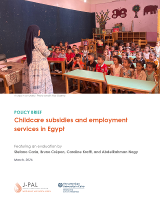 Childcare subsidies and employment services in Egypt