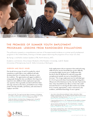 The Promises of Summer Youth Employment Programs: Lessons from Randomized Evaluations
