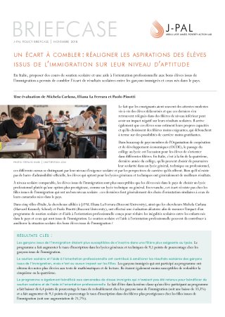 Un écart à combler: réaligner les aspirations des élèves issus de l’immigration sur leur niveau d’aptitude