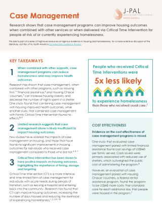 Policy Brief: Case Management Programs in North America