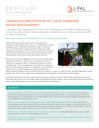 Changing Perceptions of Child Marriage Using Edutainment in Indonesia