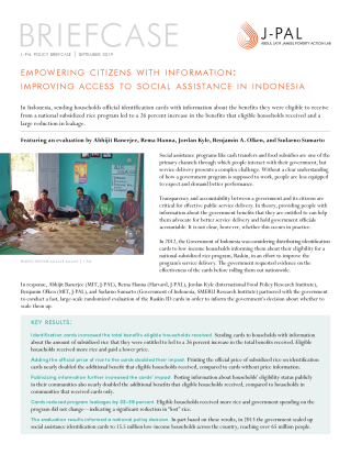 Empowering Citizens with Information: Improving Access to Social Assistance in Indonesia