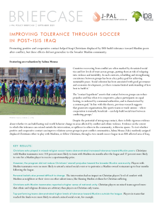 Improving Tolerance through Soccer in Post-ISIS Iraq