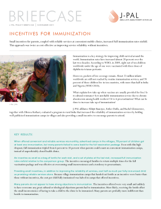 Incentives for Immunization